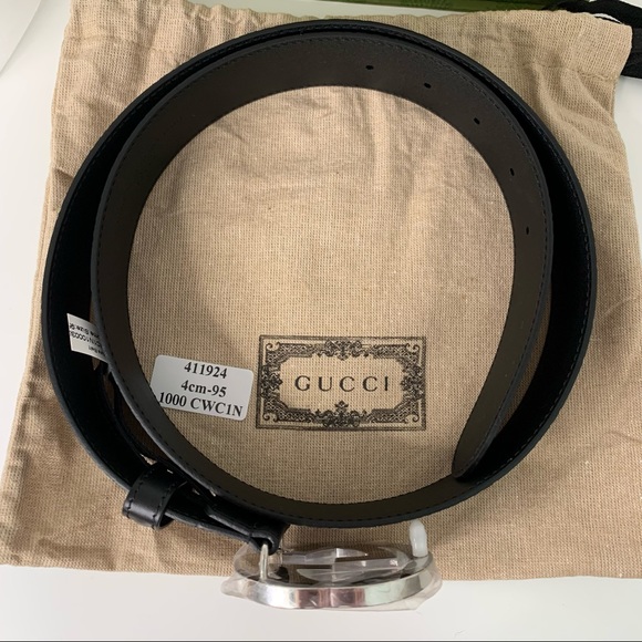 Gucci Signature Leather Belt Black Men’s 95 - Picture 9 of 16